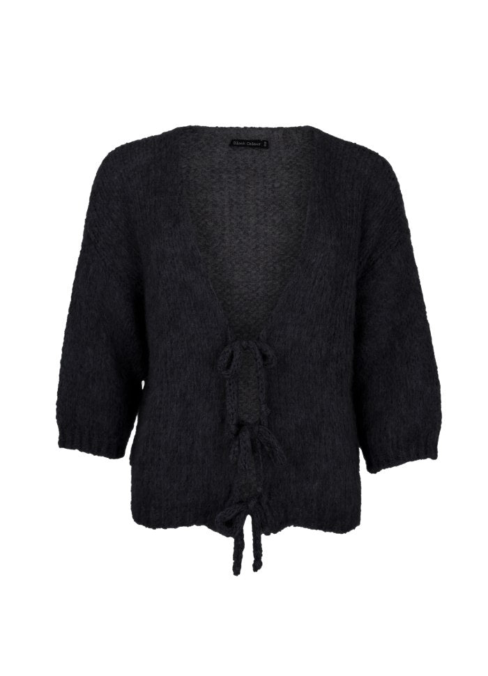 BLACK COLOUR CASEY BOW CARDIGAN  BLACK 1140