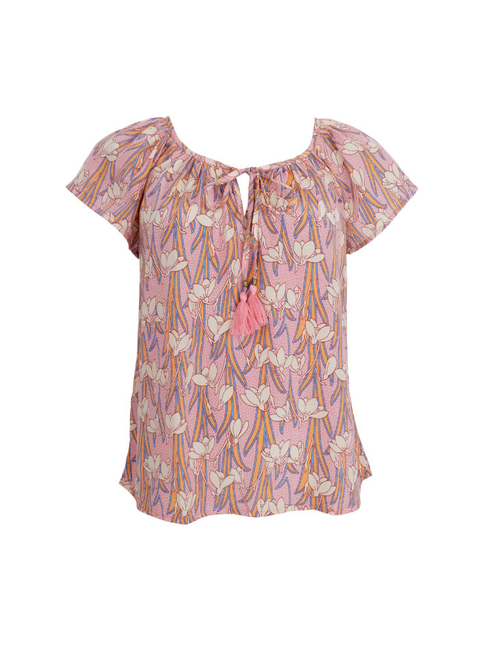 BLACK COLOUR LUNA DANA BLOUSE CULUMBINE PEACH 39147
