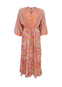 BLACK COLOUR LUNA RAGLAN DRESS 39153 ORANGE MIX
