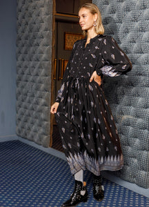BLACK COLOUR LUNA ROSE LONG DRESS FALL BLUE 39197