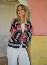 Indlæs billede til gallerivisning BLACK COLOUR CASEY MULTI STRIPED CARDIGAN MULTI ROSE 1182

