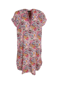 BLACK COLOUR LUNA ANDREA DRESS S/S BOTANICAL. ROSE 39173
