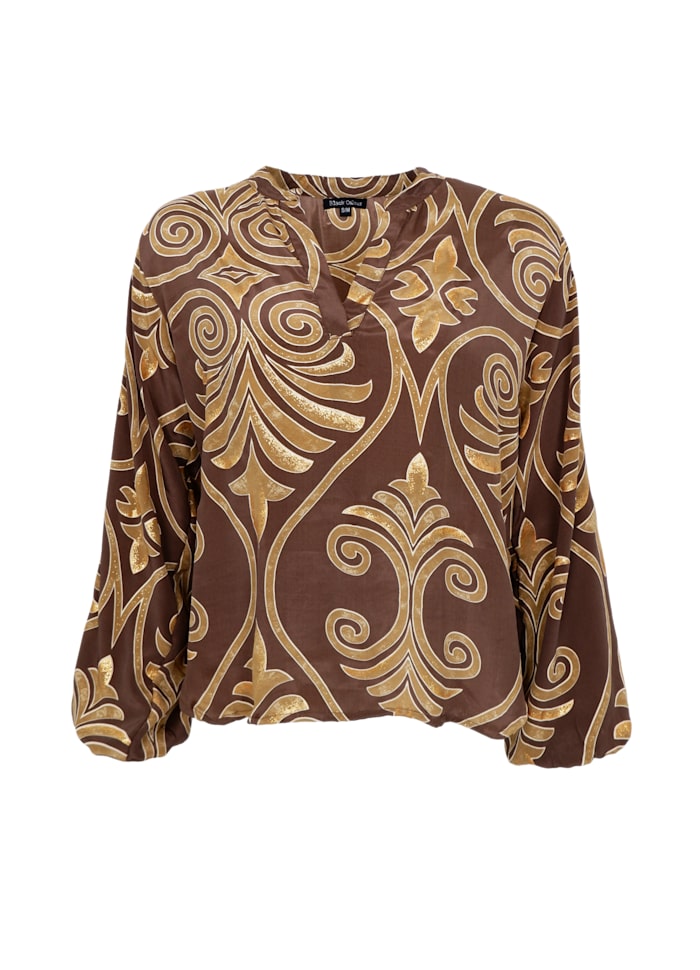 BLACK COLOUR BLOUSE BROWN LOTUS 39227