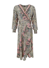 Indlæs billede til gallerivisning BLACK COLOUR LUNA WRAP DRESS CASMERE GREEN 39212
