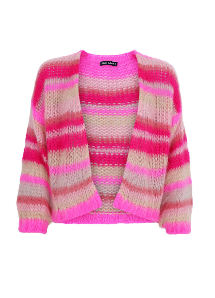 BLACK COLOUR CARDIGAN CASEY MULTI STRIPE PINK PASSION 1182