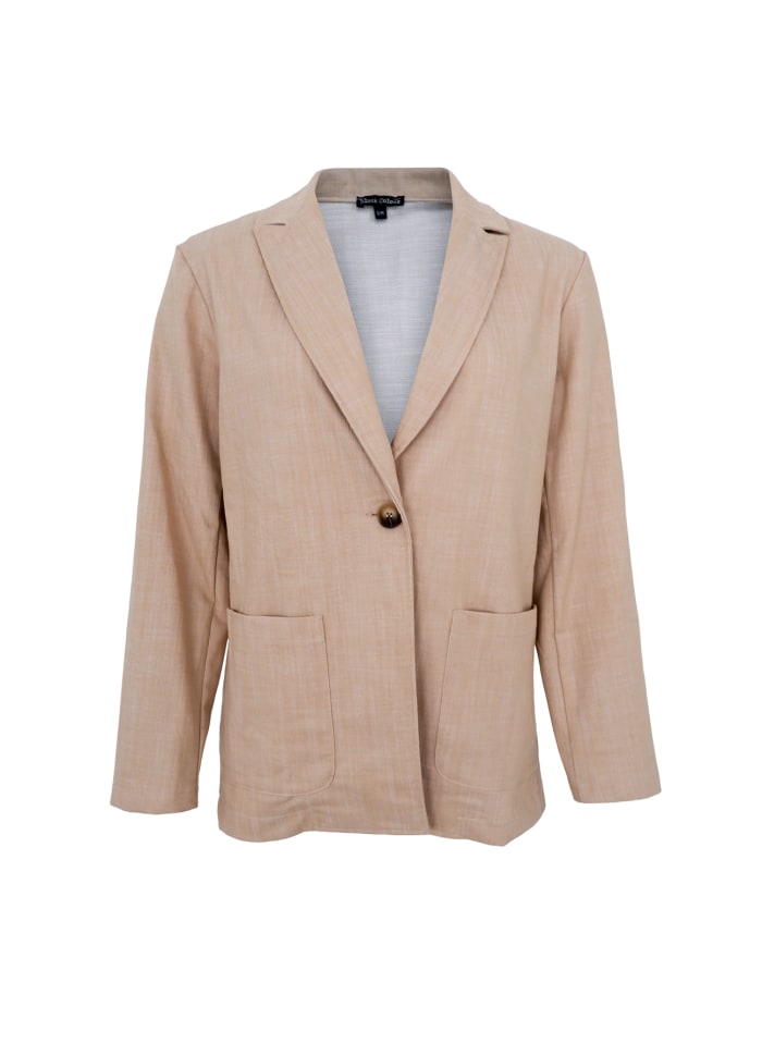 BLACK COLOUR BOX BLAZER SAND 40567