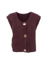 Indlæs billede til gallerivisning BLACK COLOUR STRIK VEST 1217 COFFEE
