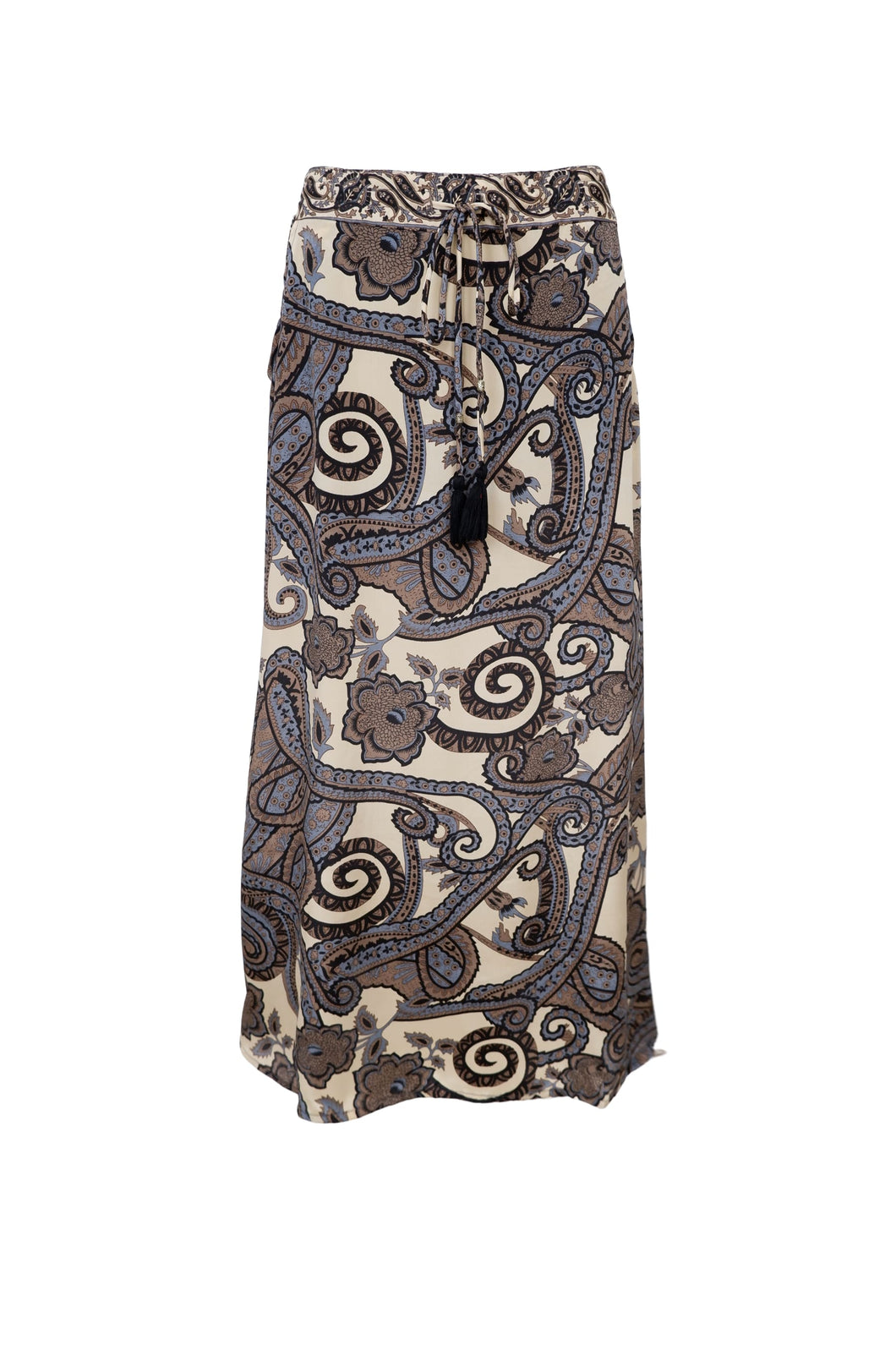BLACK COLOUR LUNA REGULAR SKIRT GREY PAISLEY 39132