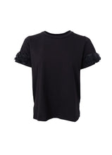 Indlæs billede til gallerivisning BLACK COLOUR FLOWER T-SHIRT BLACK 41102
