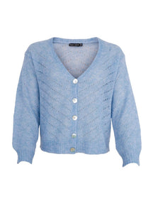 BLACK COLOUR KNIT CARDIGAN DELL JEANS BLUE 1165