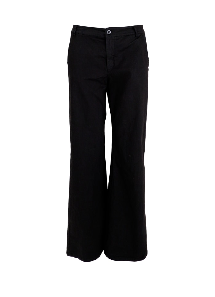BLACK COLOUR CANVAS BOX STRETCH PANT BLACK 40443