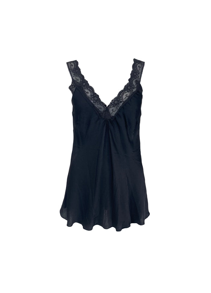 BLACK COLOUR BEA LACE TOP BLACK 40190