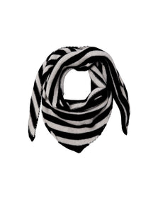 BLACK COLOUR TRIANGLE STRIPED SCARF  BLACK/WHITE