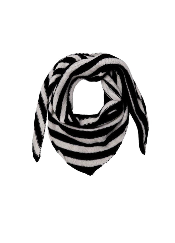BLACK COLOUR TRIANGLE STRIPED SCARF  BLACK/WHITE