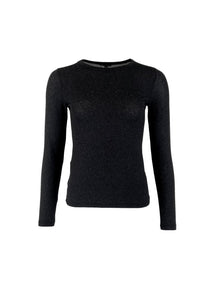 BLACK COLOUR FAYE LUREX BLOUSE BLACK/BLACK